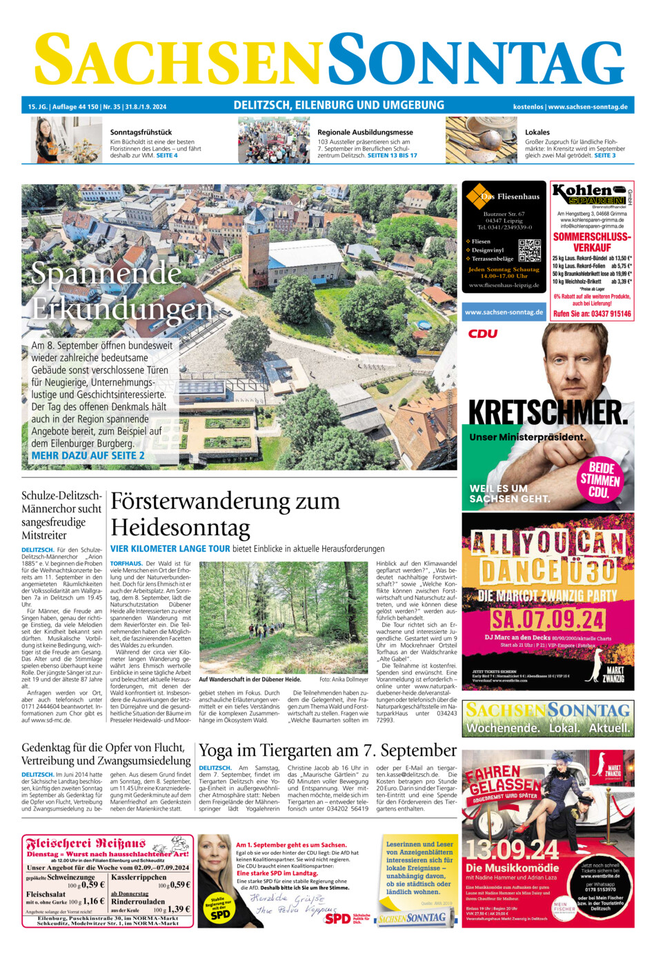 Sachsen-Sonntag Delitzsch_Eilenburg vom Samstag, 31.08.2024