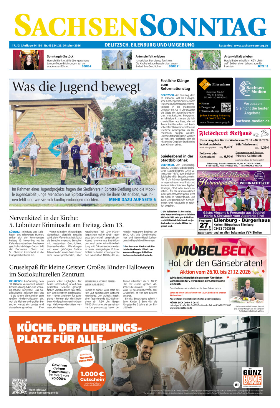 Sachsen-Sonntag Delitzsch_Eilenburg vom Samstag, 24.10.2026