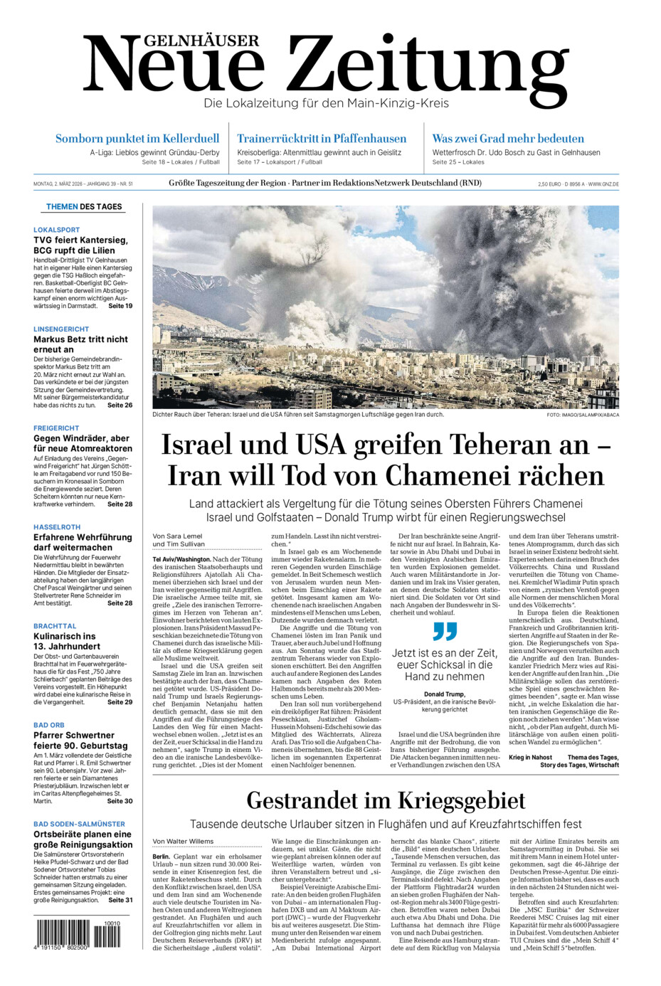 Gelnhäuser Neue Zeitung vom Montag, 02.03.2026