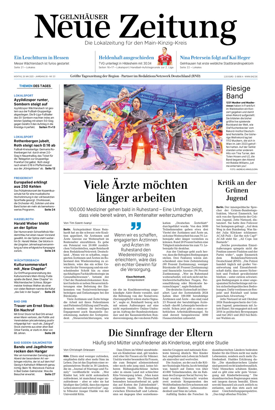 Gelnhäuser Neue Zeitung vom Montag, 26.05.2025