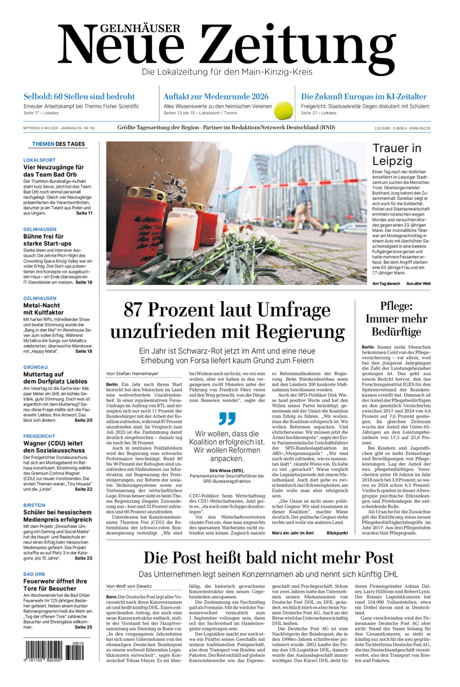 Gelnhäuser Neue Zeitung vom Mittwoch, 06.05.2026