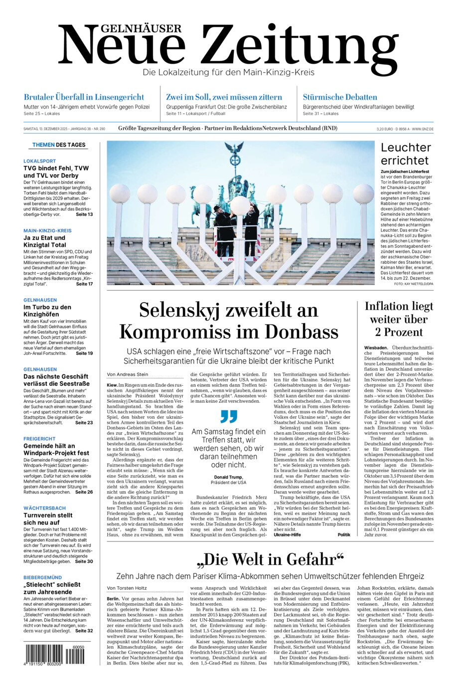 Gelnhäuser Neue Zeitung vom Samstag, 13.12.2025