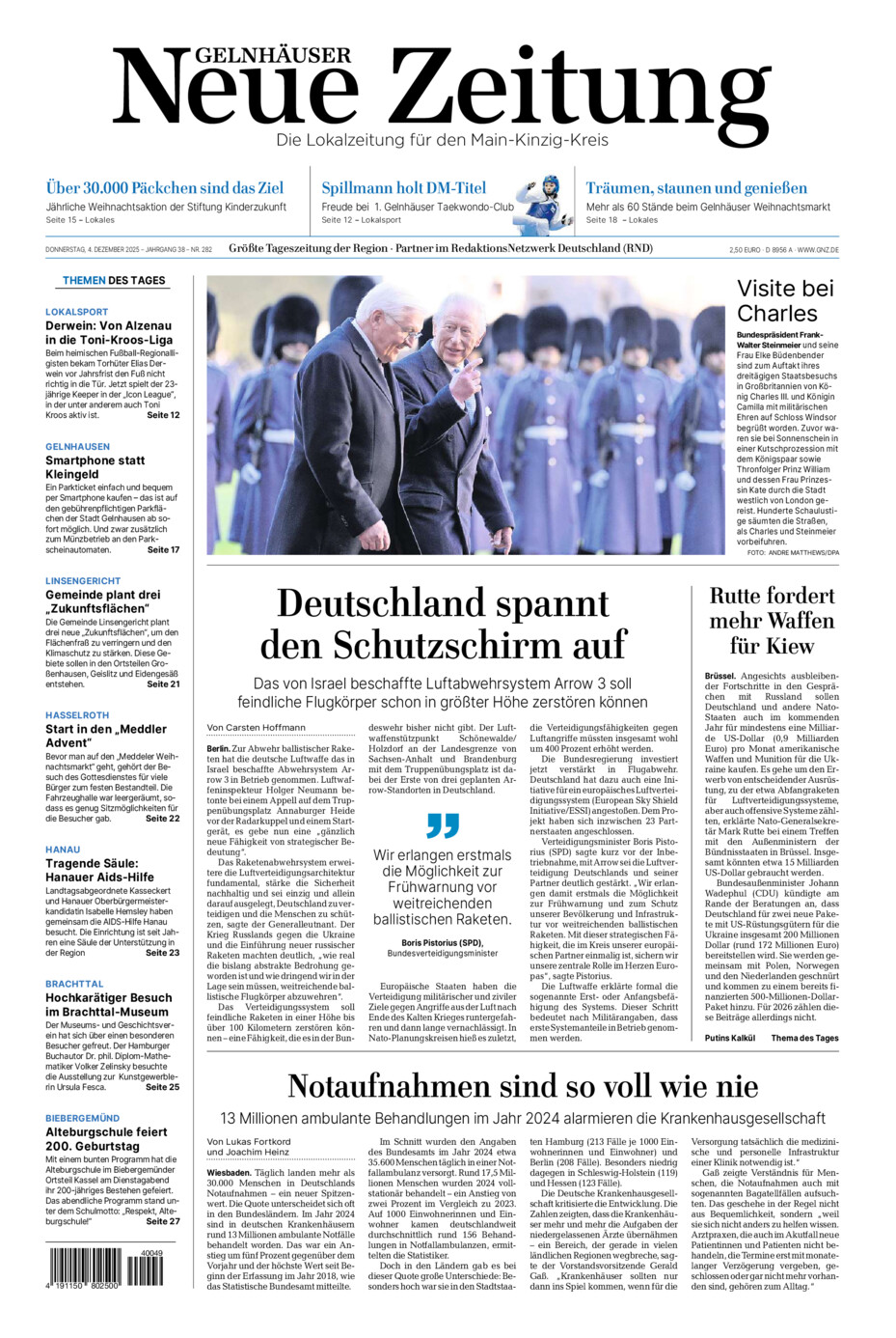 Gelnhäuser Neue Zeitung vom Donnerstag, 04.12.2025