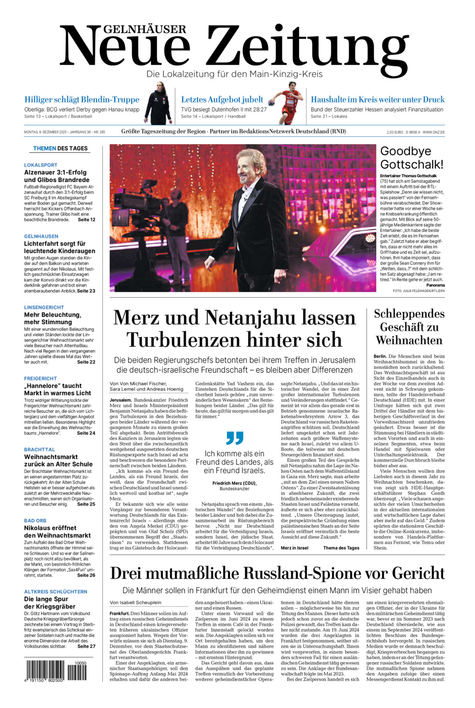 Gelnhäuser Neue Zeitung vom Montag, 08.12.2025