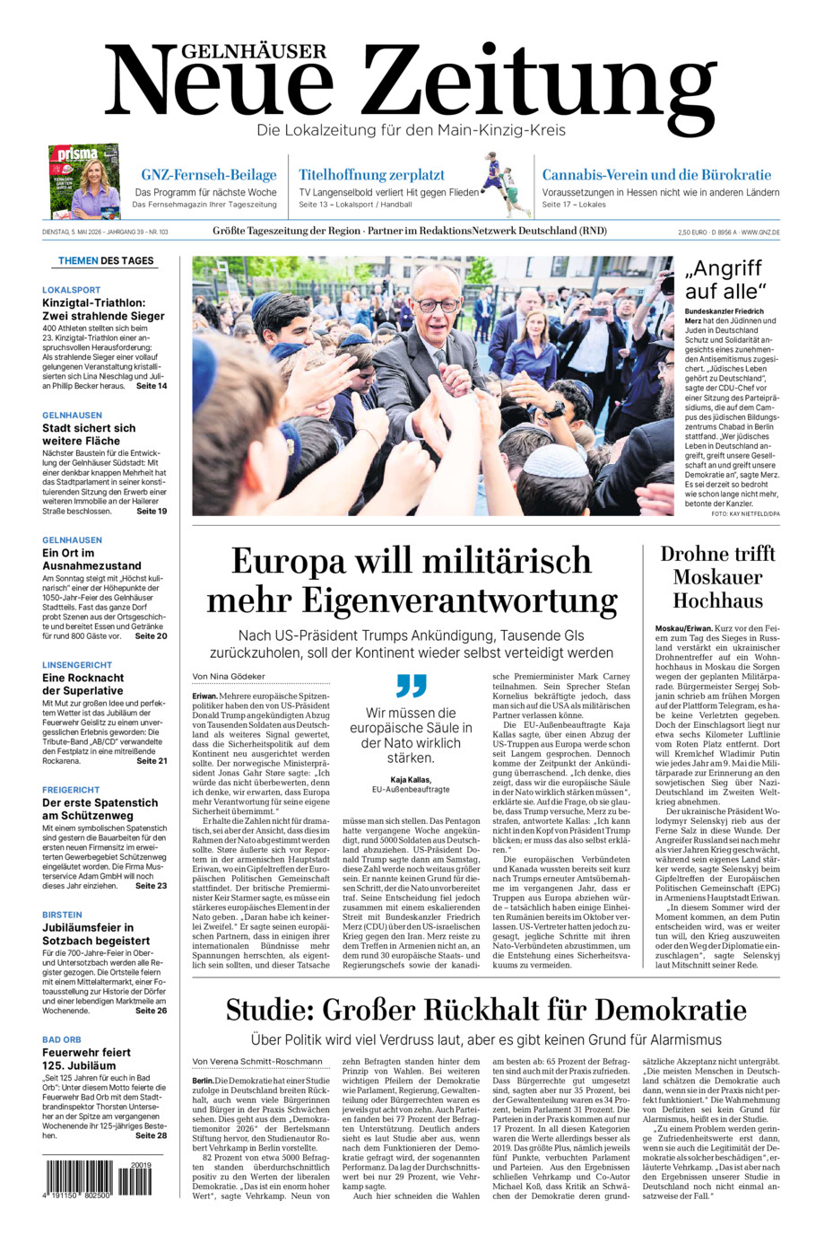 Gelnhäuser Neue Zeitung vom Dienstag, 05.05.2026
