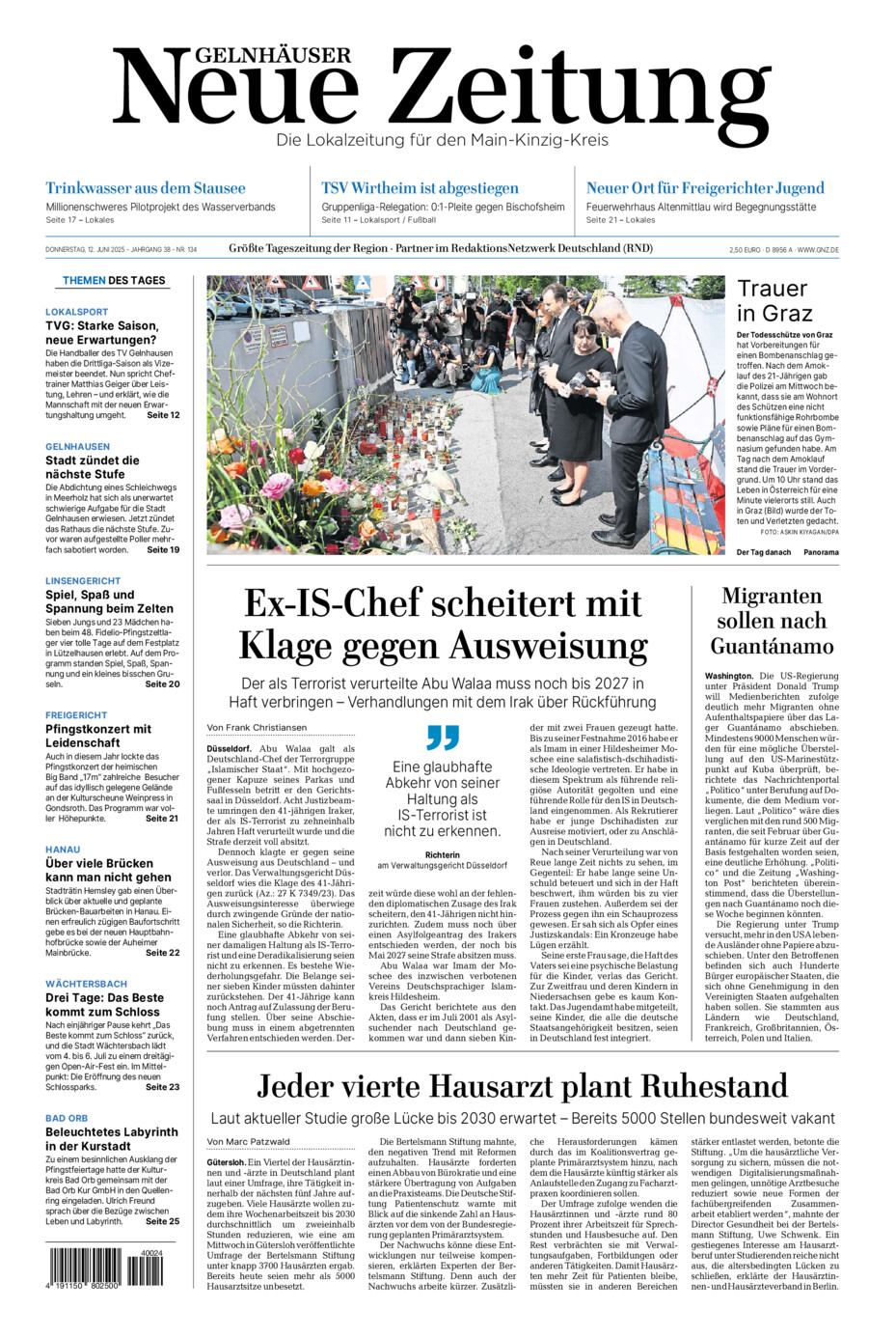 Gelnhäuser Neue Zeitung vom Donnerstag, 12.06.2025