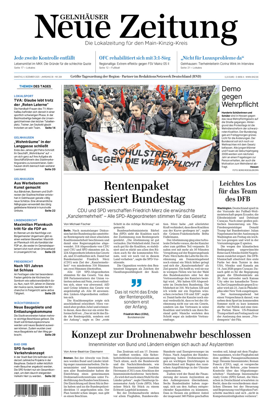 Gelnhäuser Neue Zeitung vom Samstag, 06.12.2025
