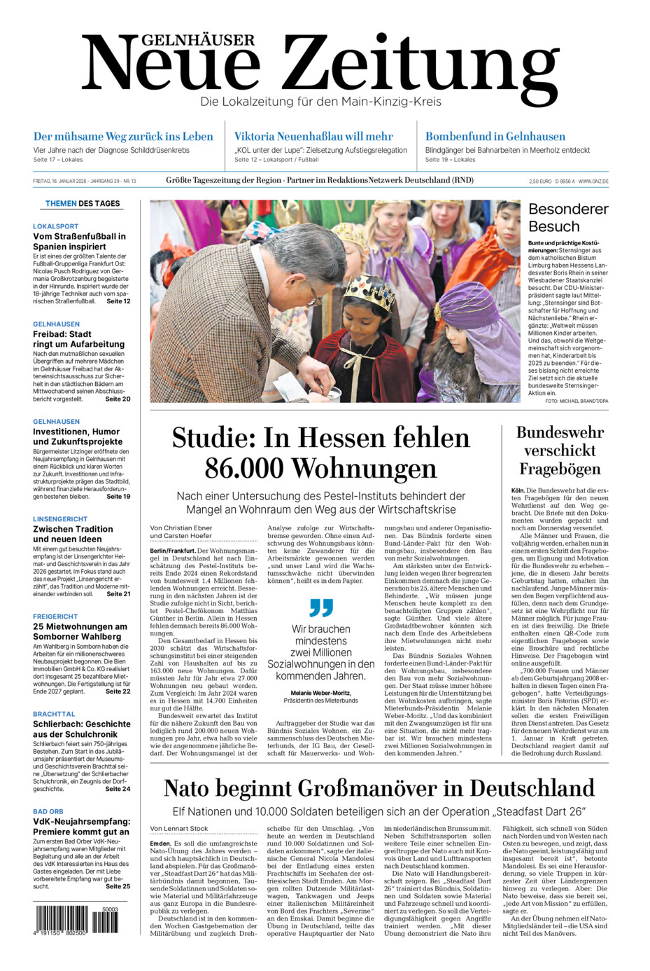 Gelnhäuser Neue Zeitung vom Freitag, 16.01.2026