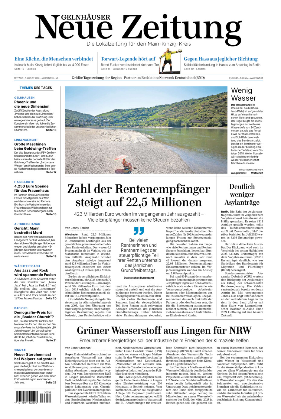 Gelnhäuser Neue Zeitung vom Mittwoch, 05.08.2026