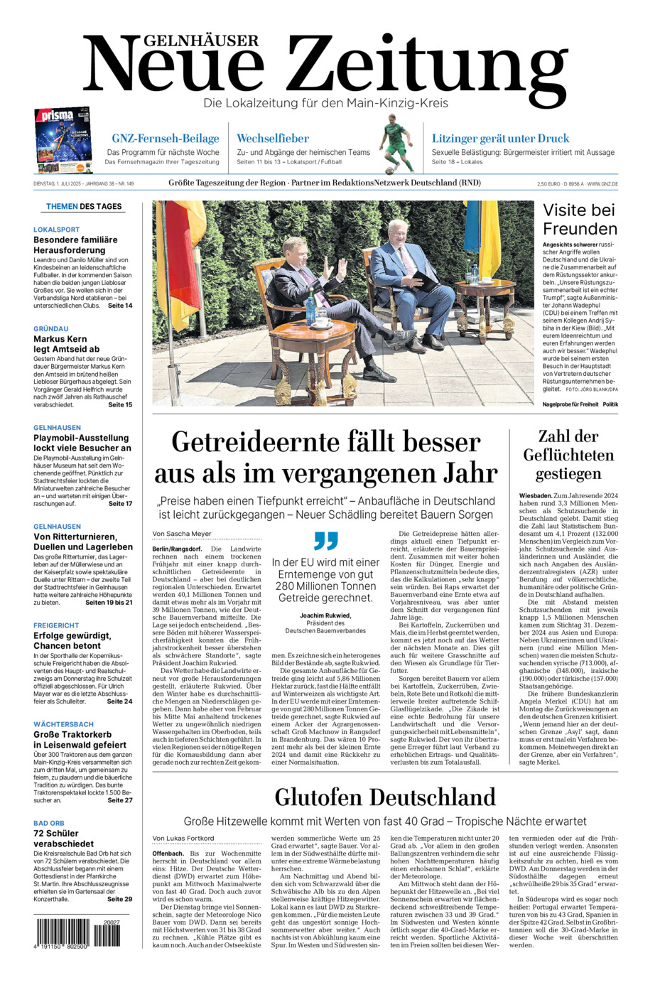 Gelnhäuser Neue Zeitung vom Dienstag, 01.07.2025