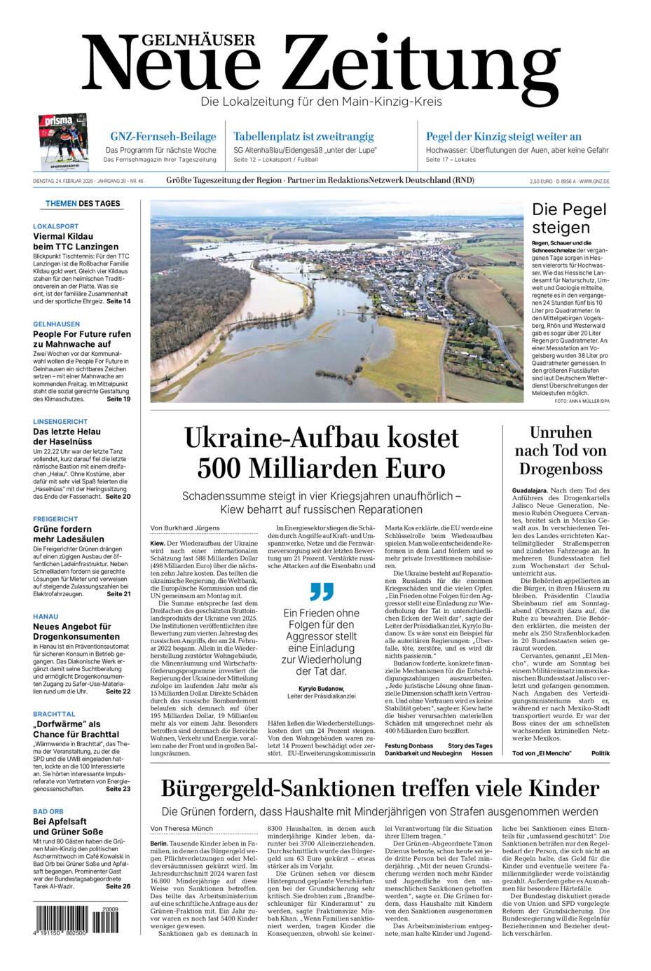 Gelnhäuser Neue Zeitung vom Dienstag, 24.02.2026