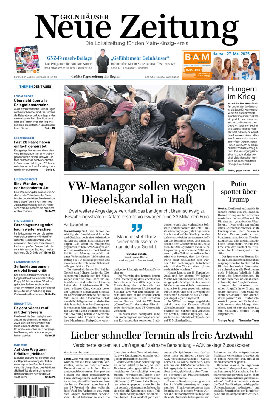 Gelnhäuser Neue Zeitung vom Dienstag, 27.05.2025