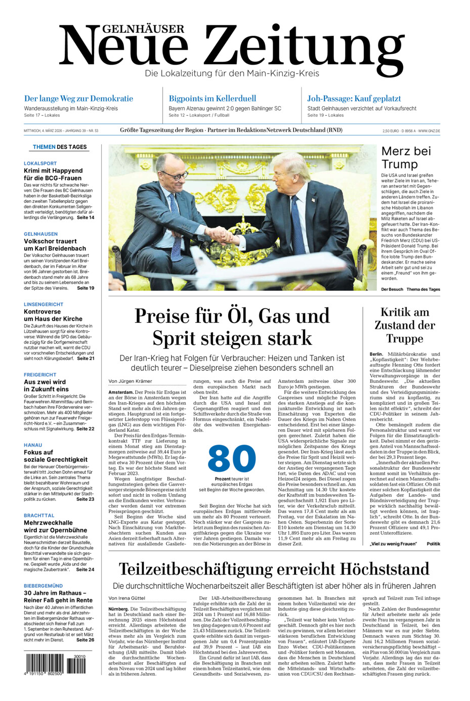 Gelnhäuser Neue Zeitung vom Mittwoch, 04.03.2026