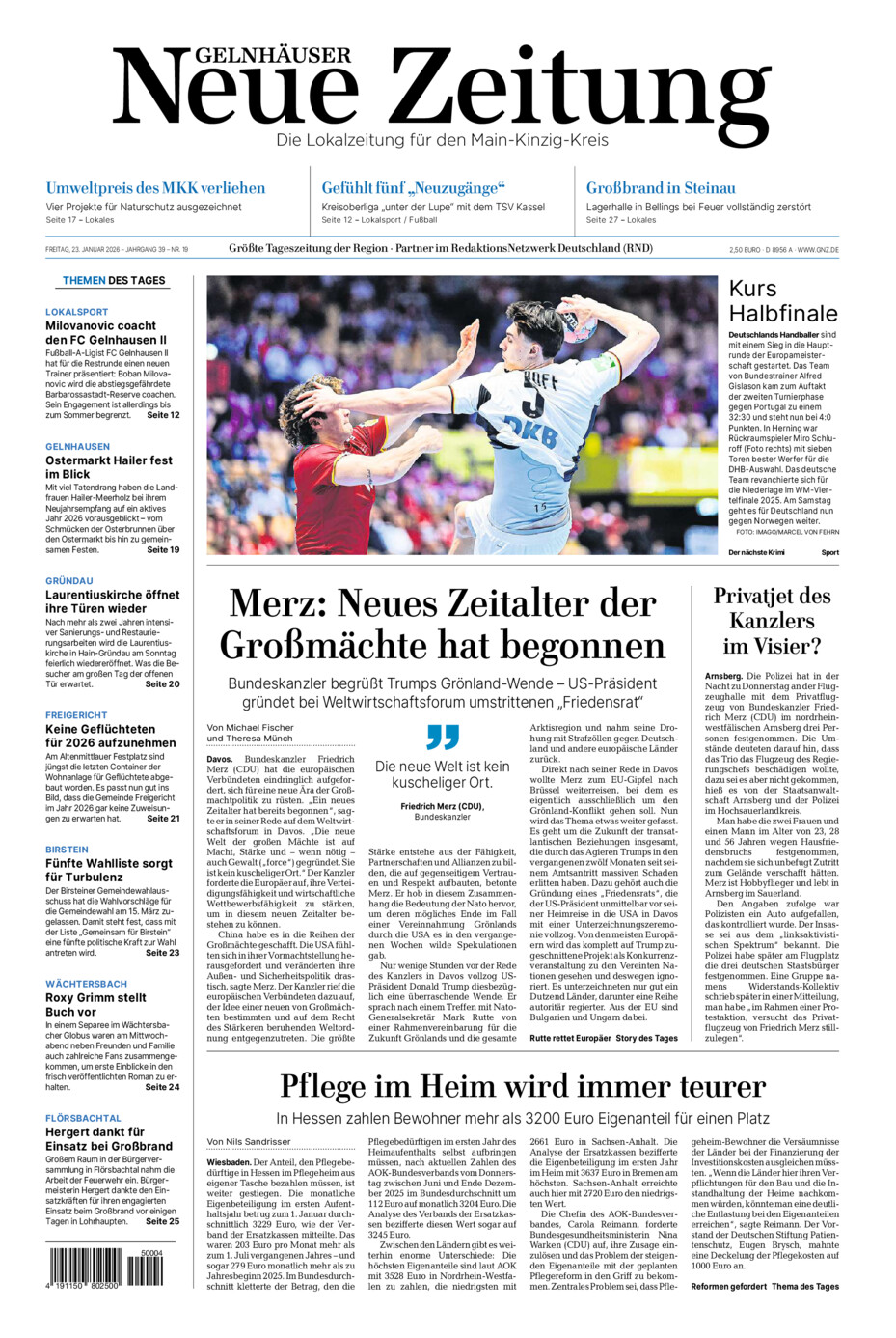 Gelnhäuser Neue Zeitung vom Freitag, 23.01.2026