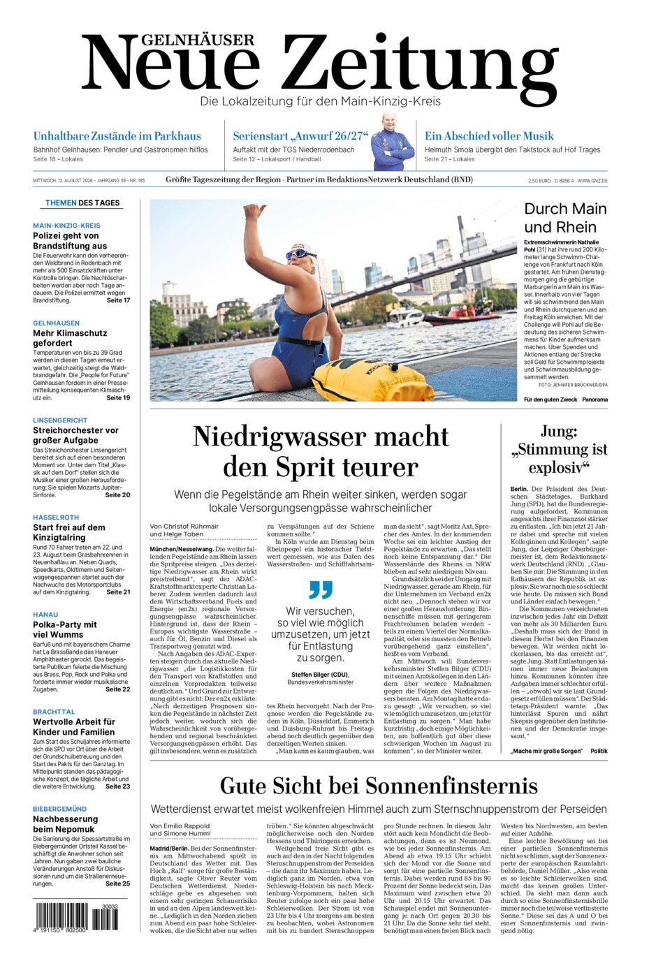 Gelnhäuser Neue Zeitung vom Mittwoch, 12.08.2026