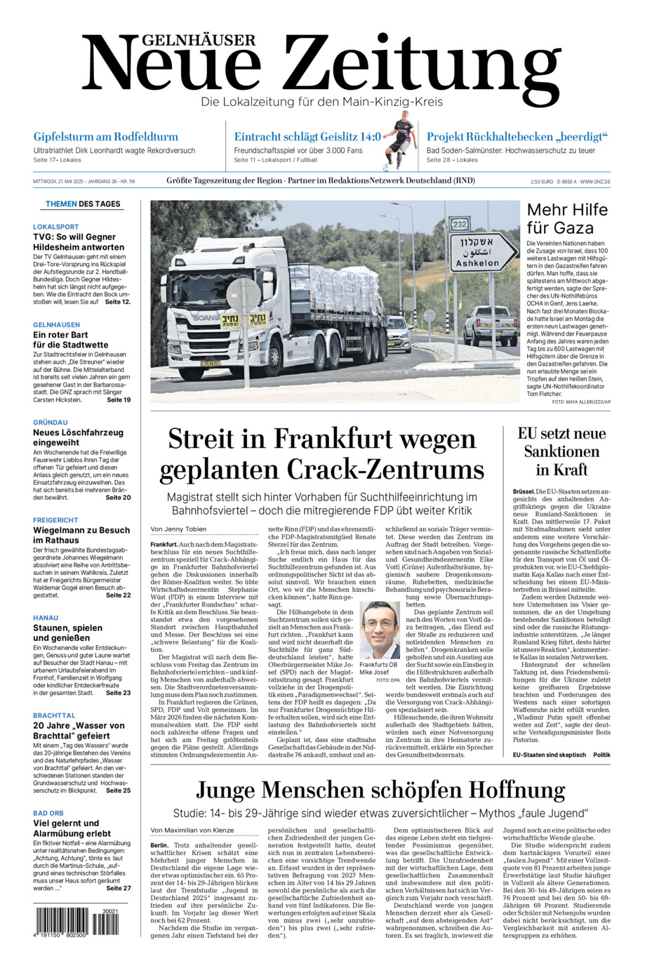 Gelnhäuser Neue Zeitung vom Mittwoch, 21.05.2025