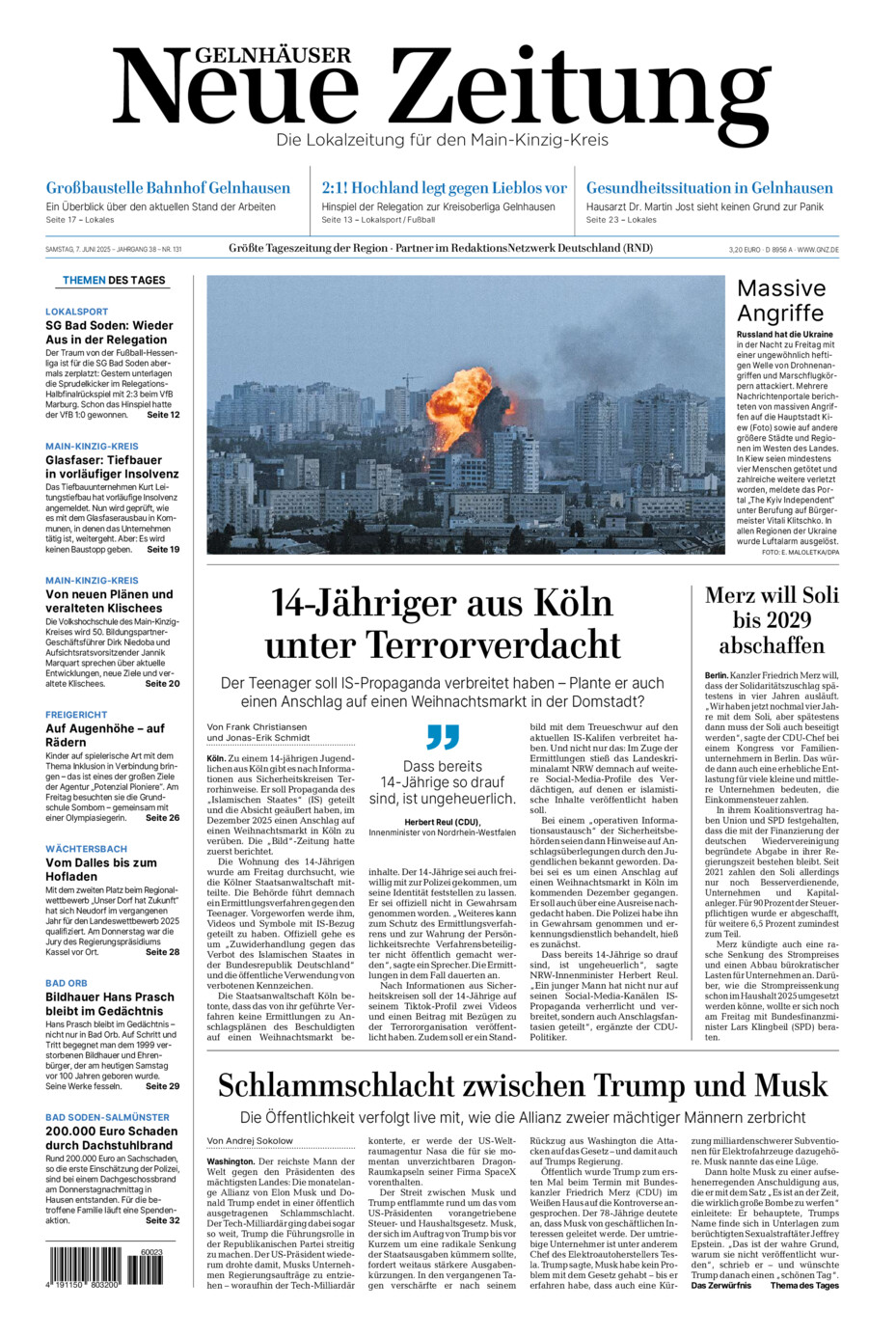 Gelnhäuser Neue Zeitung vom Samstag, 07.06.2025