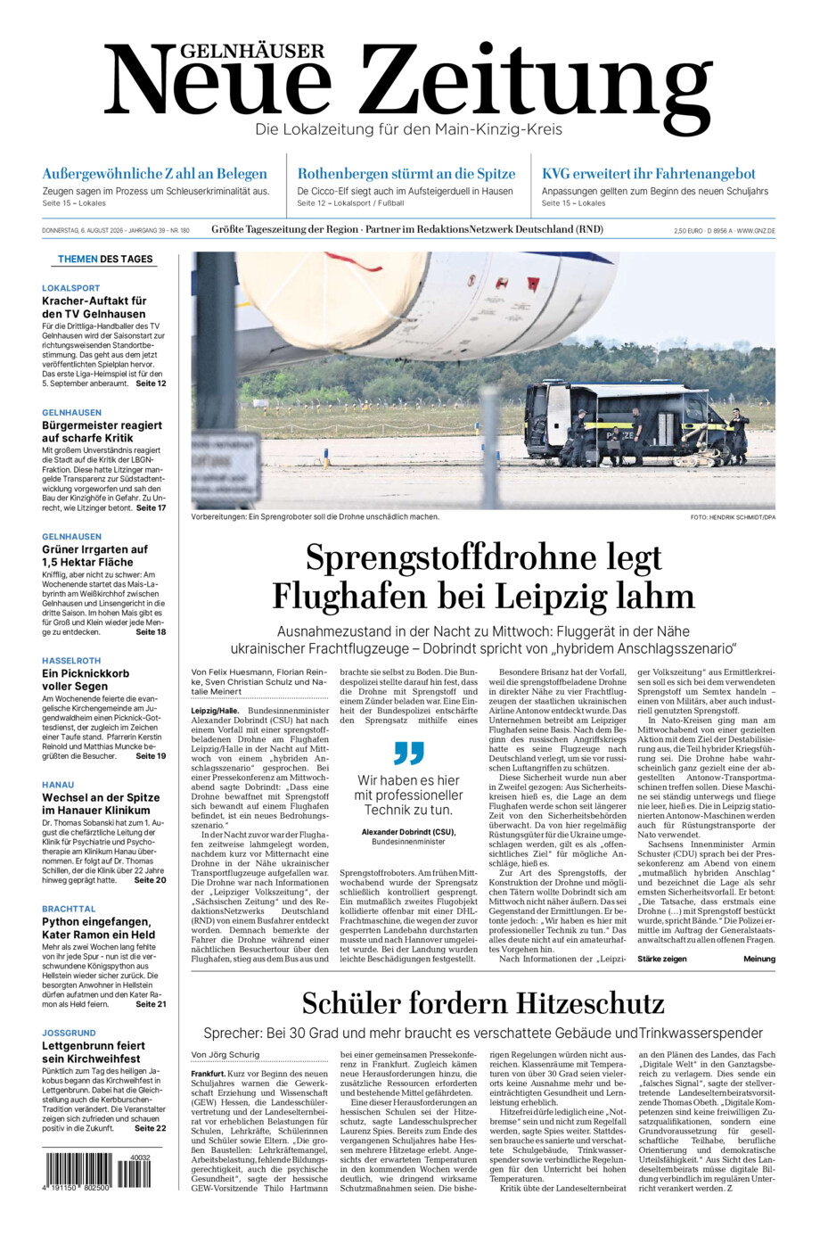 Gelnhäuser Neue Zeitung vom Donnerstag, 06.08.2026