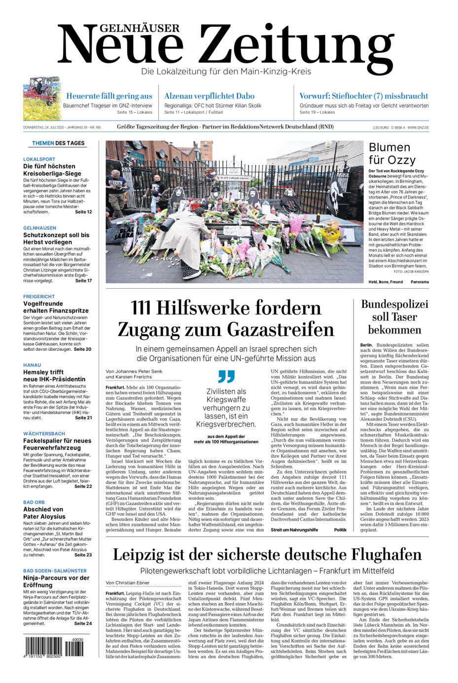 Gelnhäuser Neue Zeitung vom Donnerstag, 24.07.2025