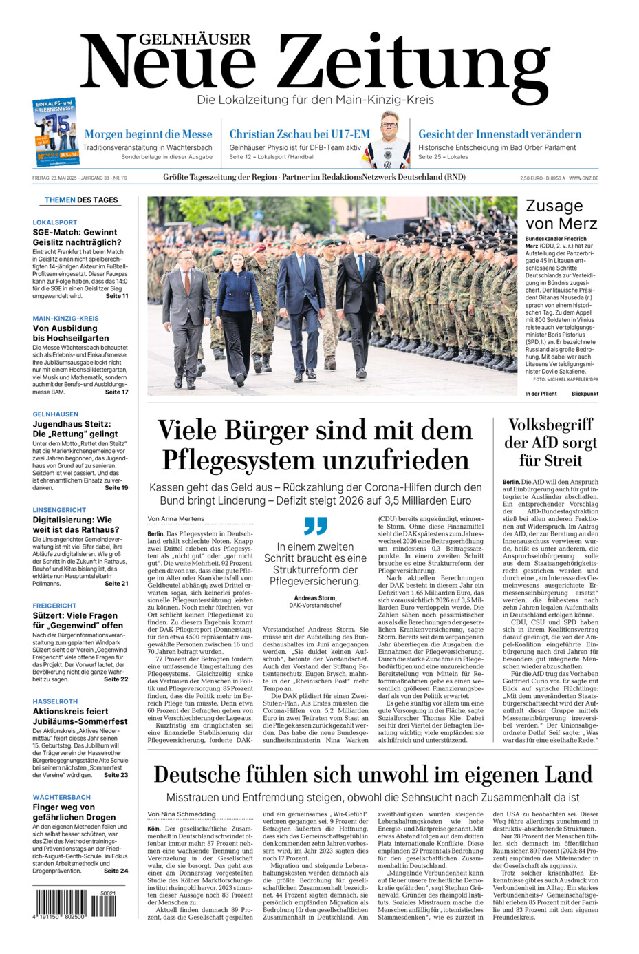 Gelnhäuser Neue Zeitung vom Freitag, 23.05.2025