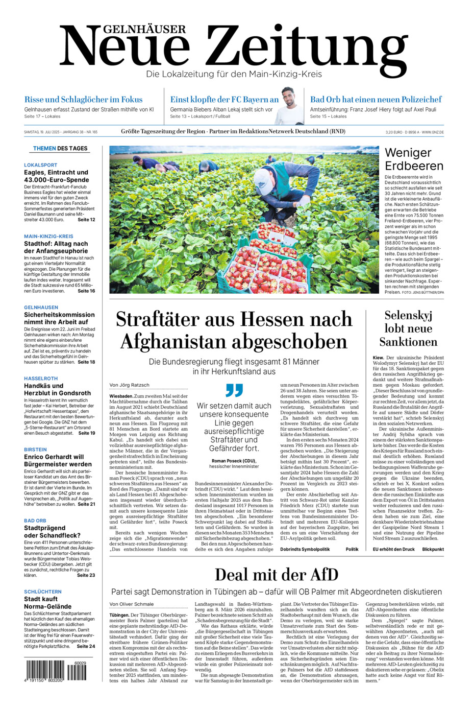 Gelnhäuser Neue Zeitung vom Samstag, 19.07.2025