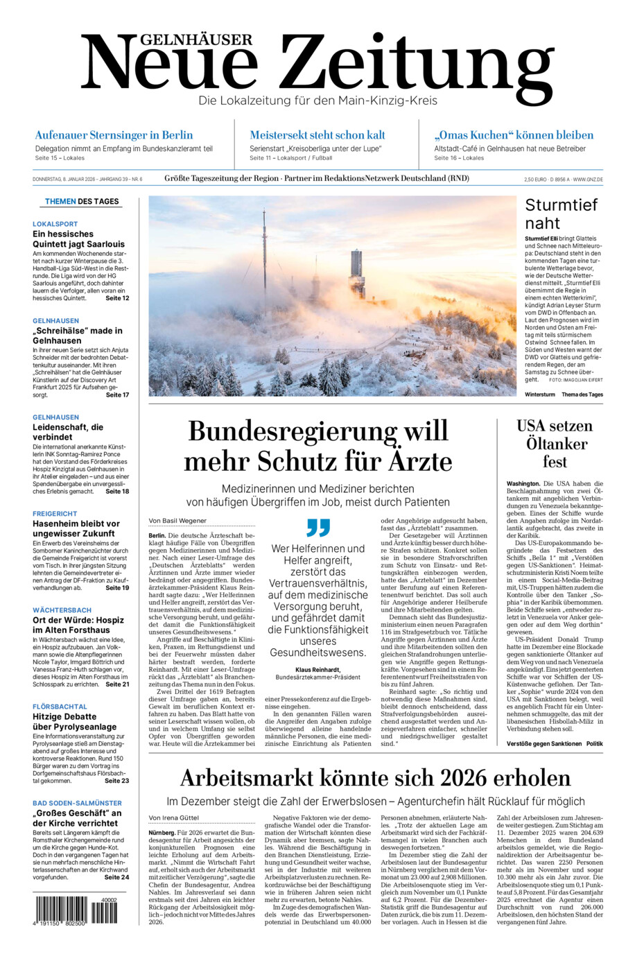 Gelnhäuser Neue Zeitung vom Donnerstag, 08.01.2026