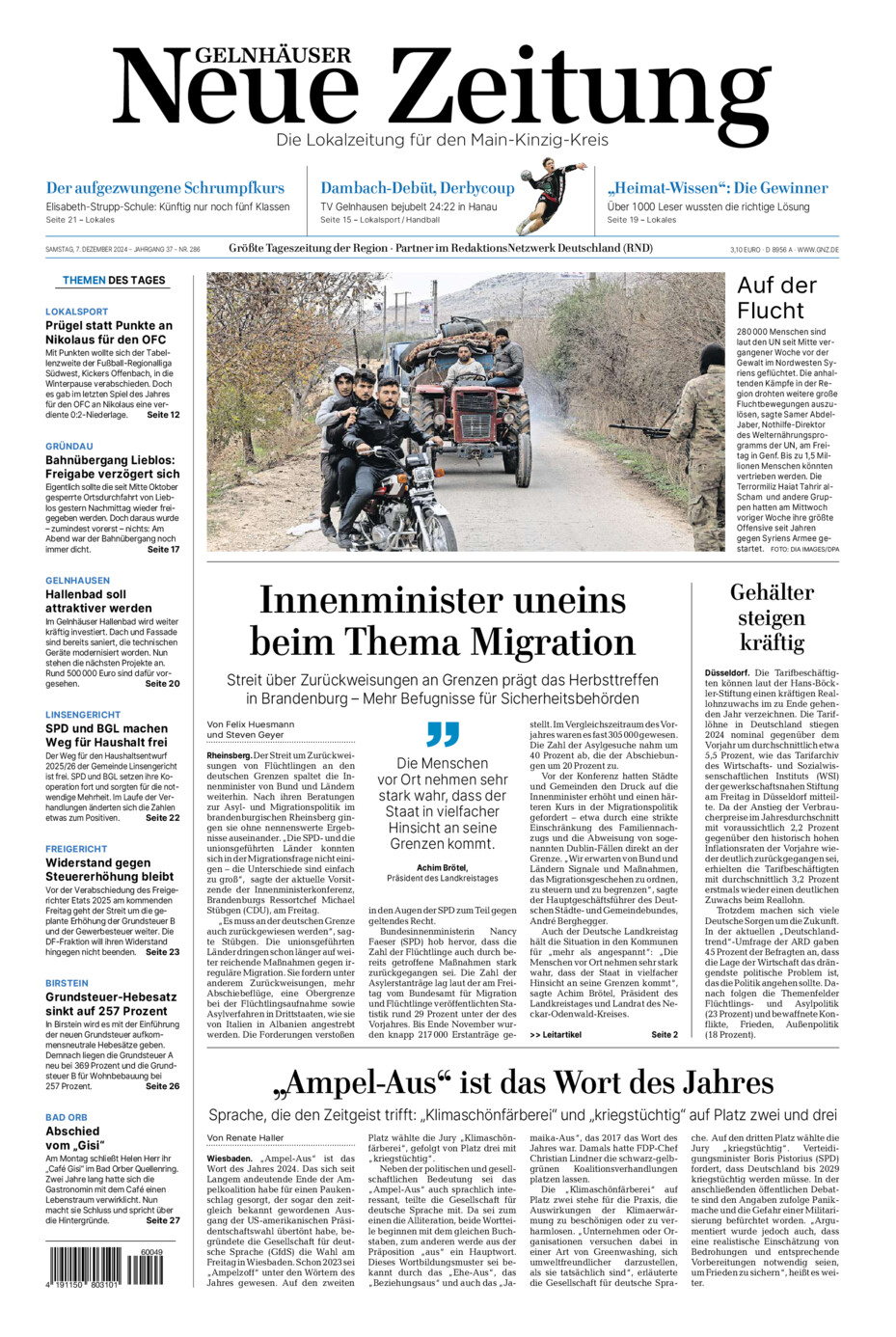 Gelnhäuser Neue Zeitung vom Samstag, 07.12.2024