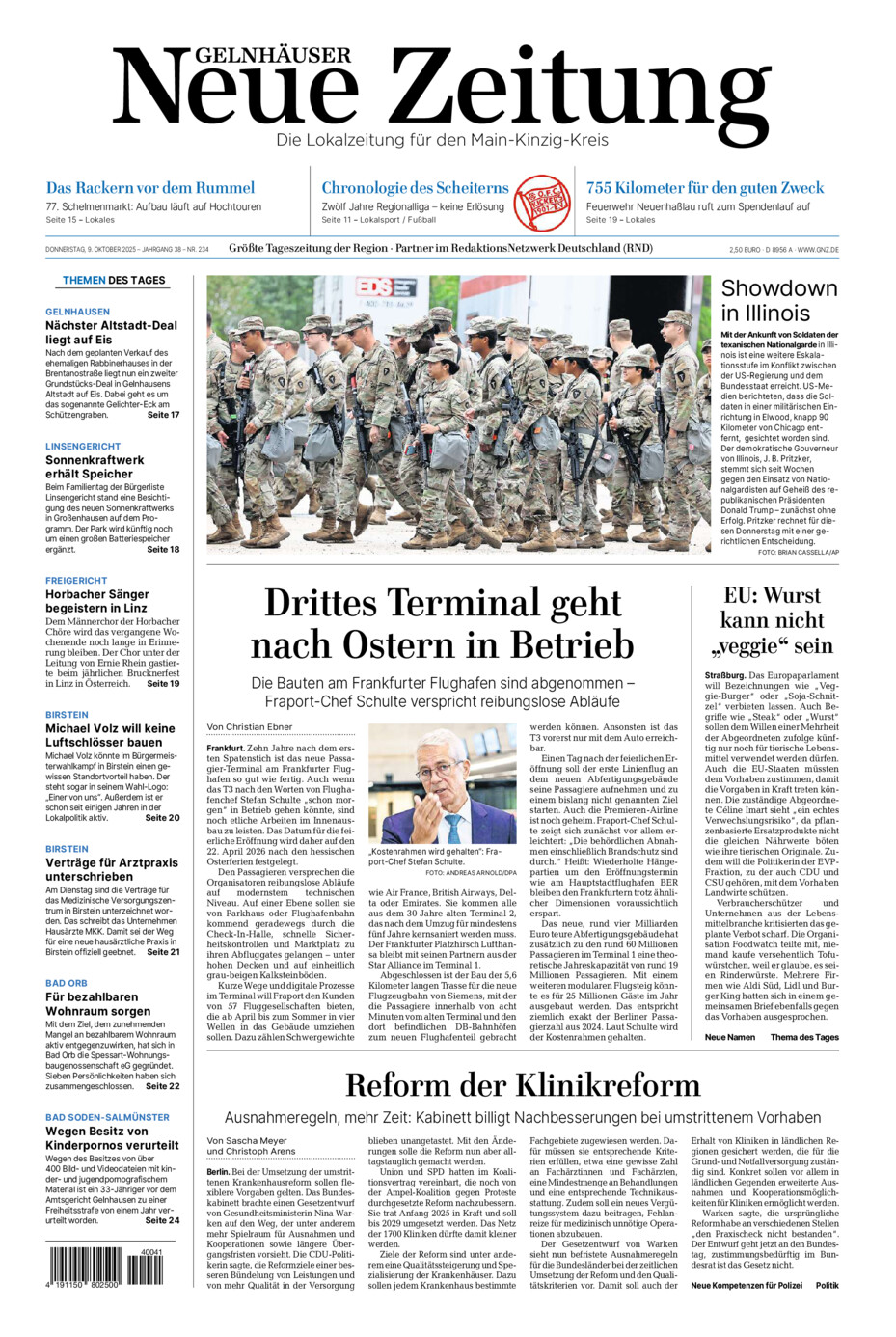 Gelnhäuser Neue Zeitung vom Donnerstag, 09.10.2025