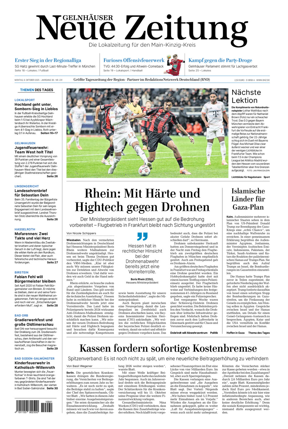 Gelnhäuser Neue Zeitung vom Montag, 06.10.2025