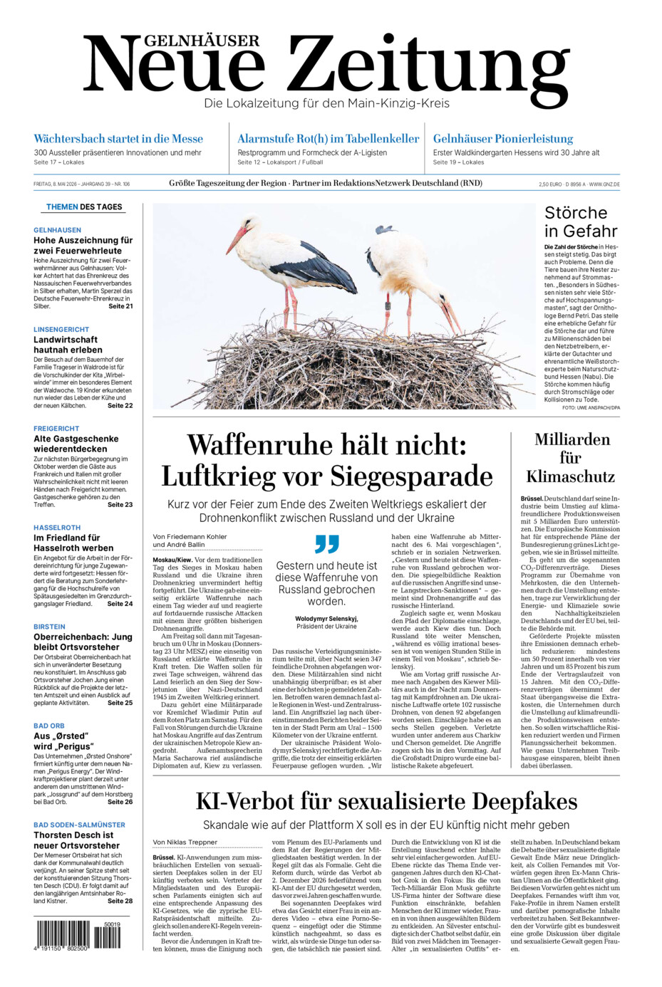 Gelnhäuser Neue Zeitung vom Freitag, 08.05.2026