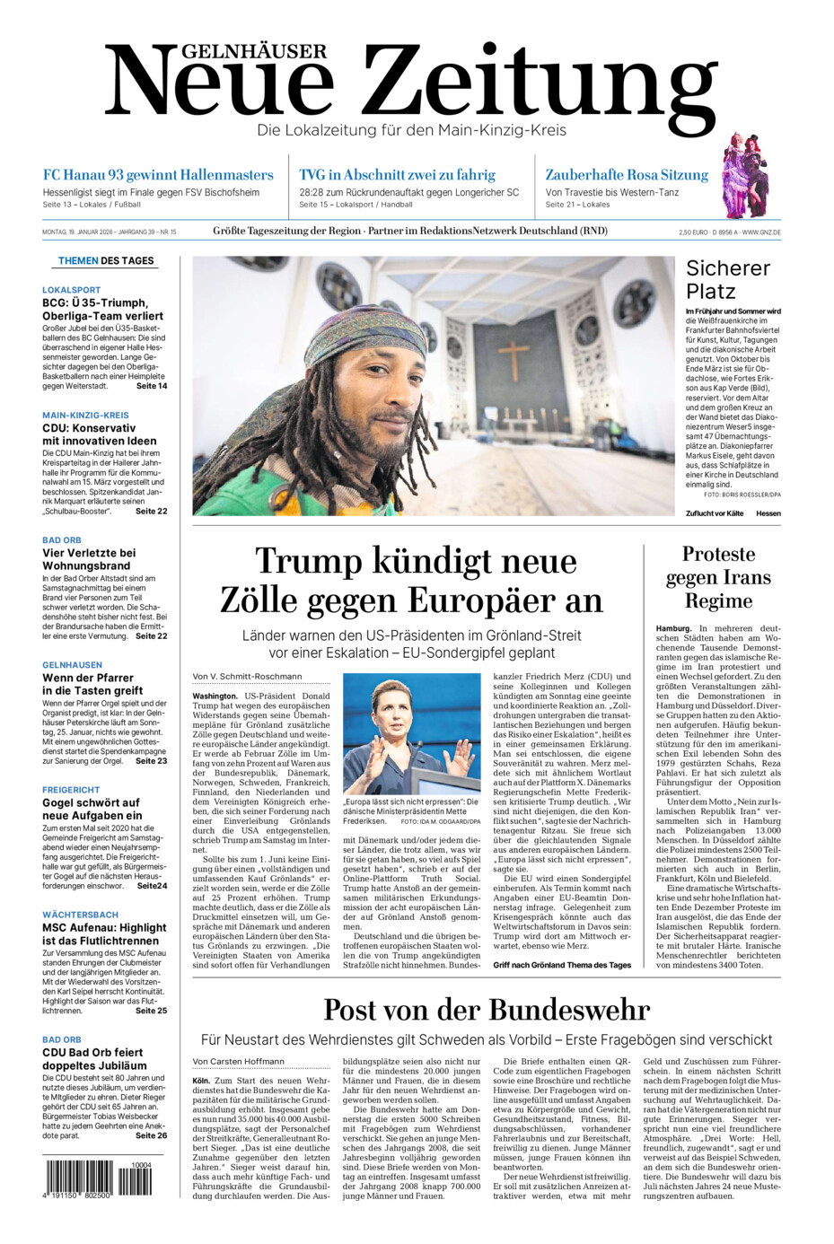 Gelnhäuser Neue Zeitung vom Montag, 19.01.2026