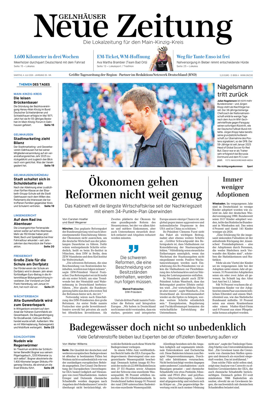 Gelnhäuser Neue Zeitung vom Samstag, 04.07.2026