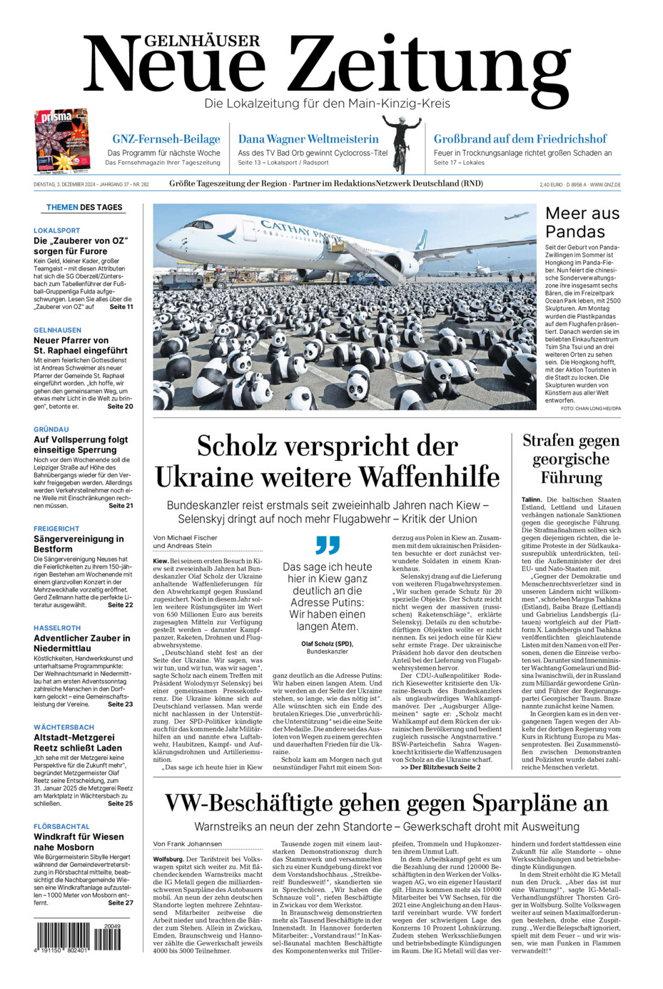 Gelnhäuser Neue Zeitung vom Dienstag, 03.12.2024