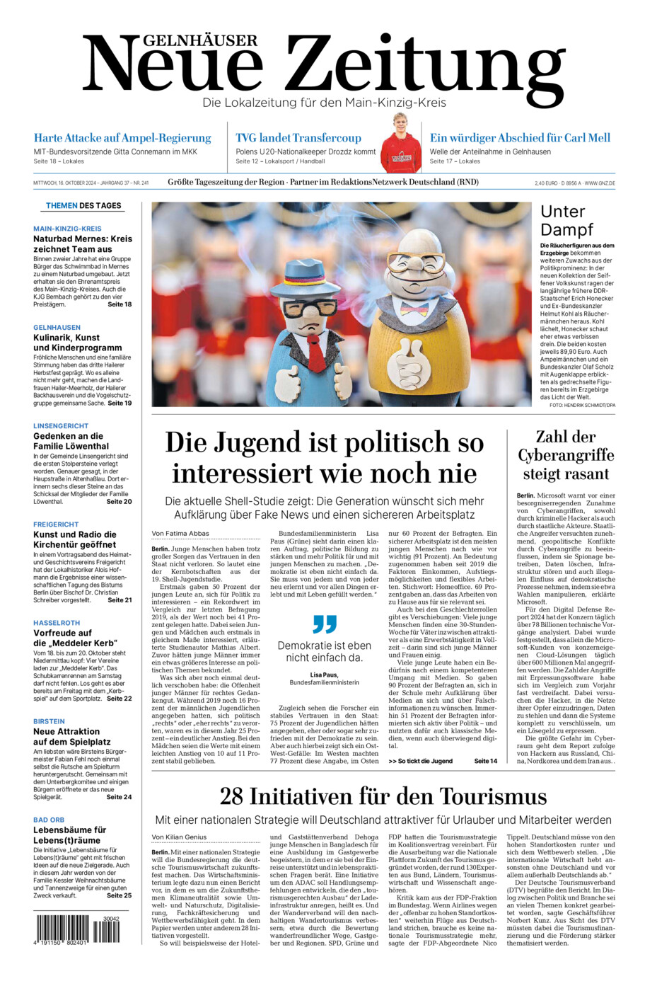 Gelnhäuser Neue Zeitung vom Mittwoch, 16.10.2024