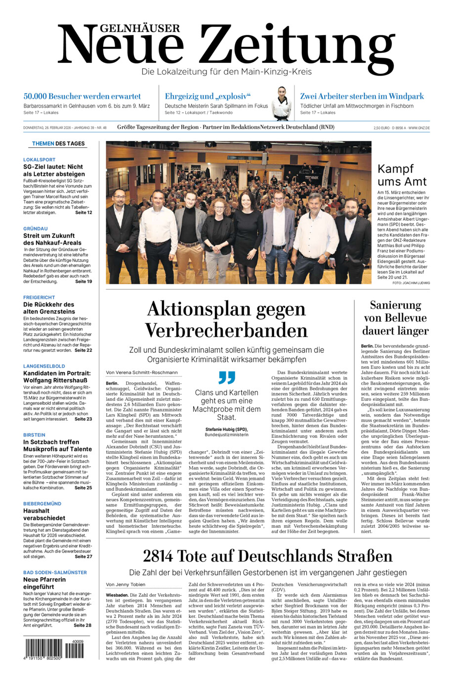 Gelnhäuser Neue Zeitung vom Donnerstag, 26.02.2026
