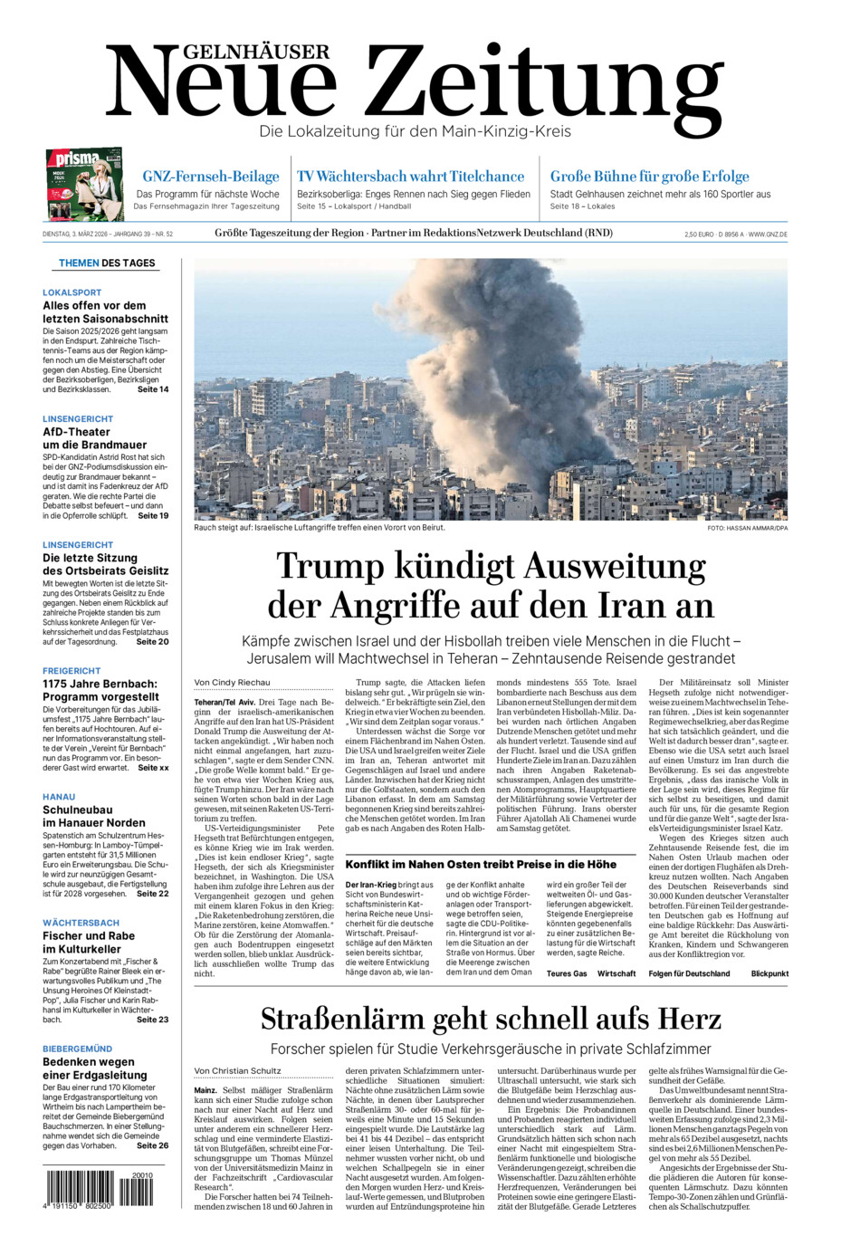 Gelnhäuser Neue Zeitung vom Dienstag, 03.03.2026