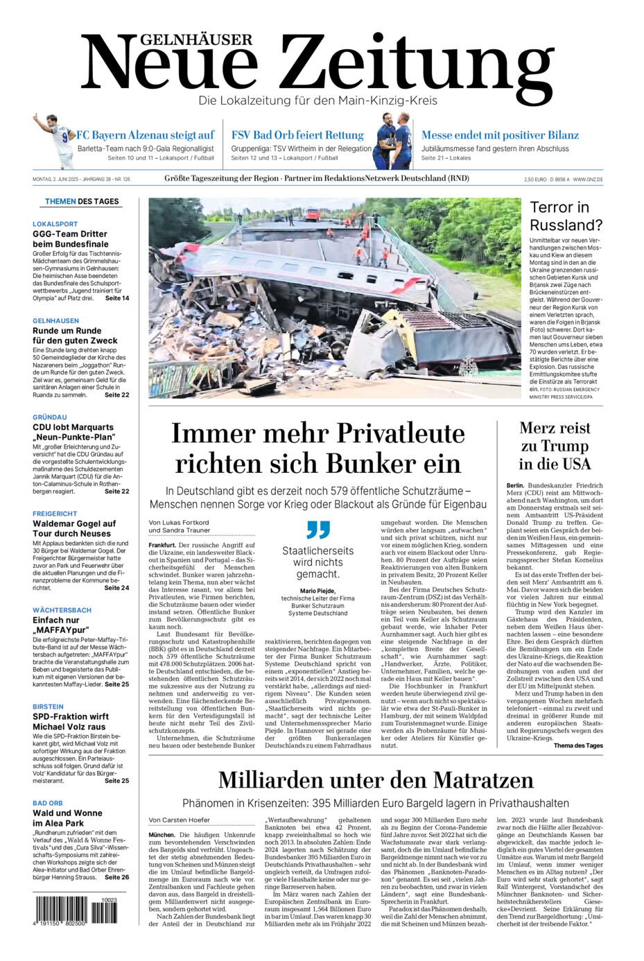 Gelnhäuser Neue Zeitung vom Montag, 02.06.2025
