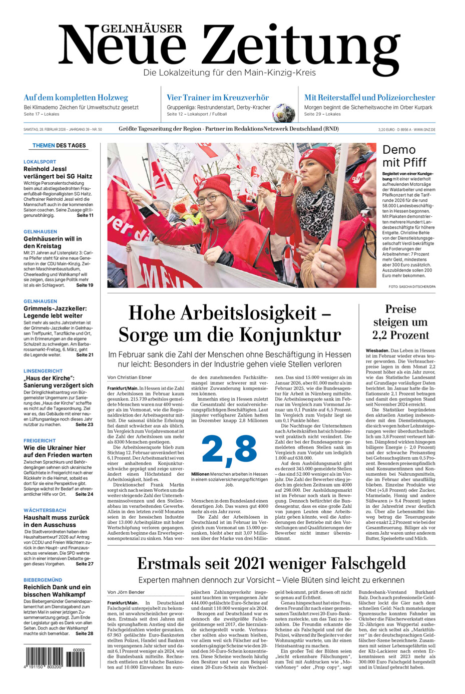 Gelnhäuser Neue Zeitung vom Samstag, 28.02.2026