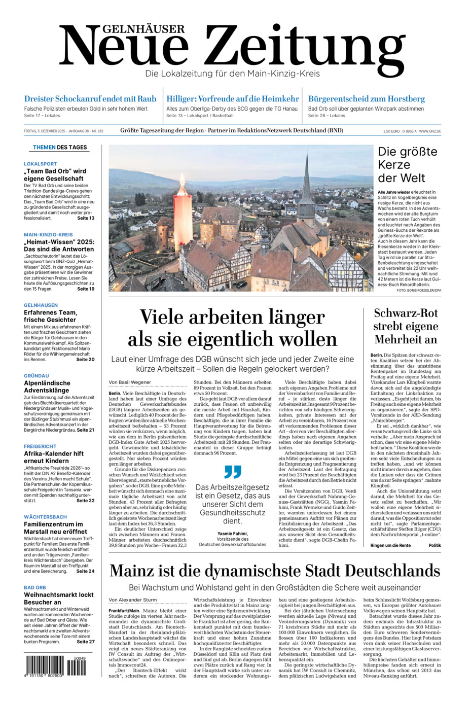 Gelnhäuser Neue Zeitung vom Freitag, 05.12.2025