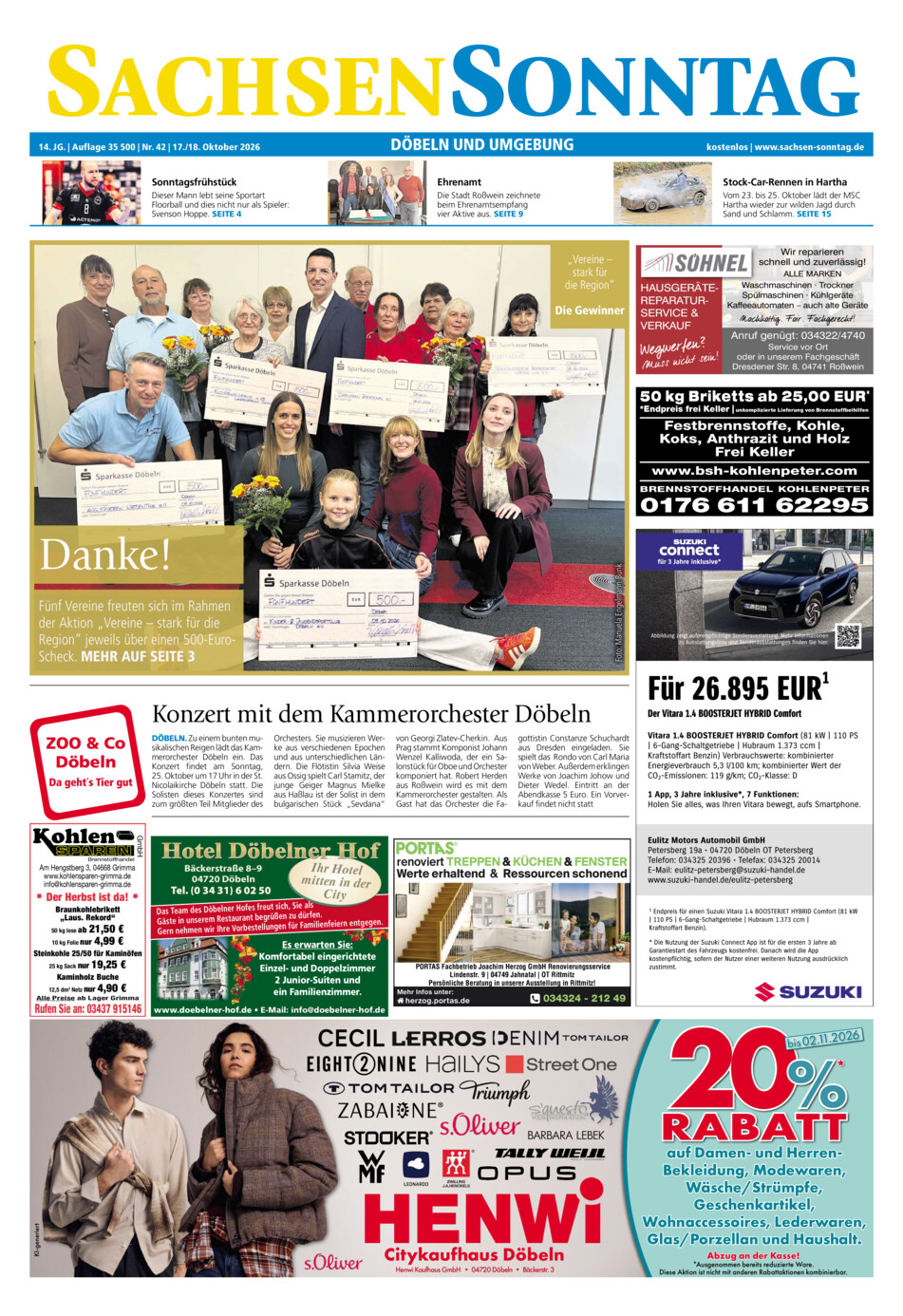 Sachsen-Sonntag Doebeln vom Samstag, 17.10.2026