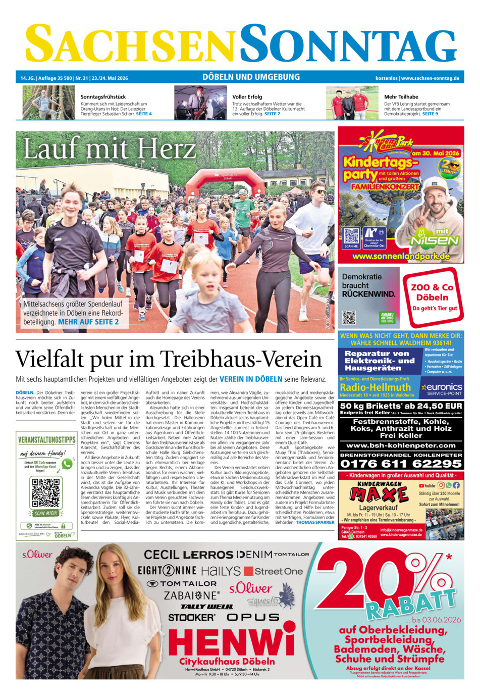 Sachsen-Sonntag Doebeln vom Samstag, 23.05.2026