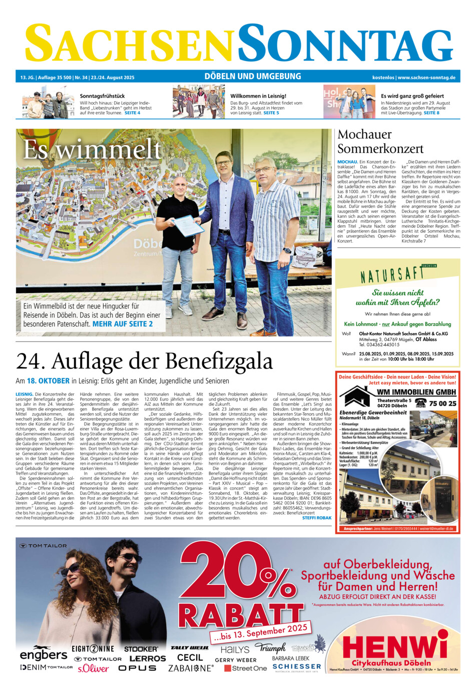 Sachsen-Sonntag Doebeln vom Samstag, 23.08.2025