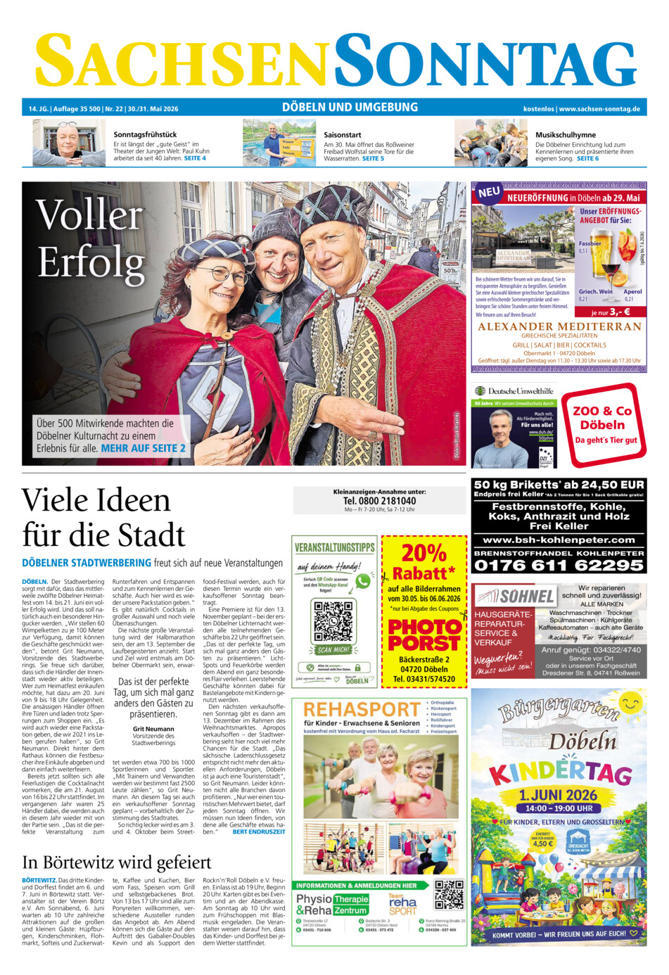Sachsen-Sonntag Doebeln vom Samstag, 30.05.2026