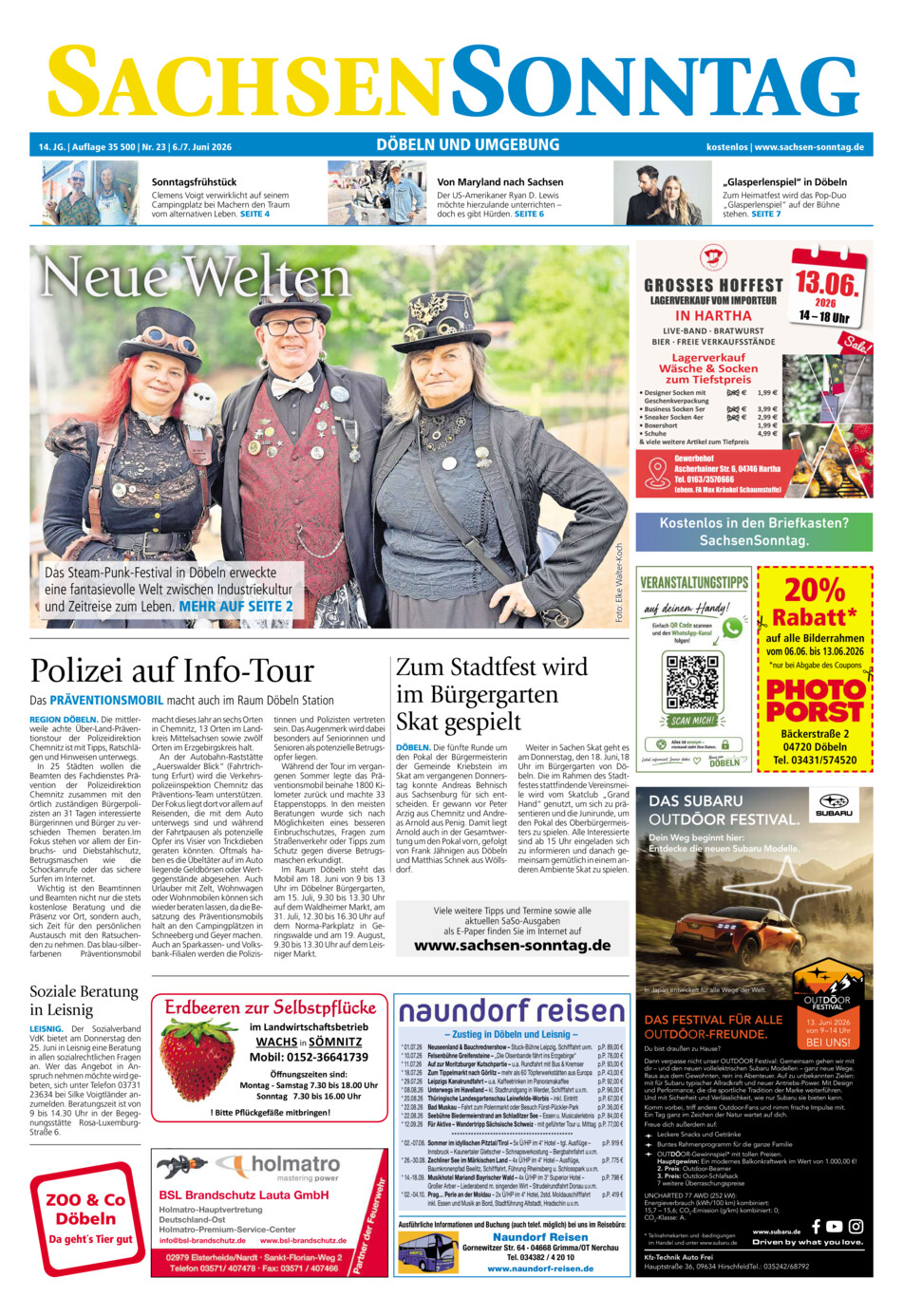 Sachsen-Sonntag Doebeln vom Samstag, 06.06.2026