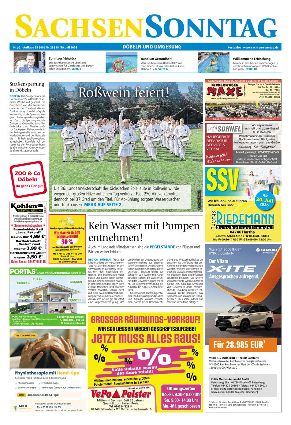 Sachsen-Sonntag Doebeln vom Samstag, 18.07.2026