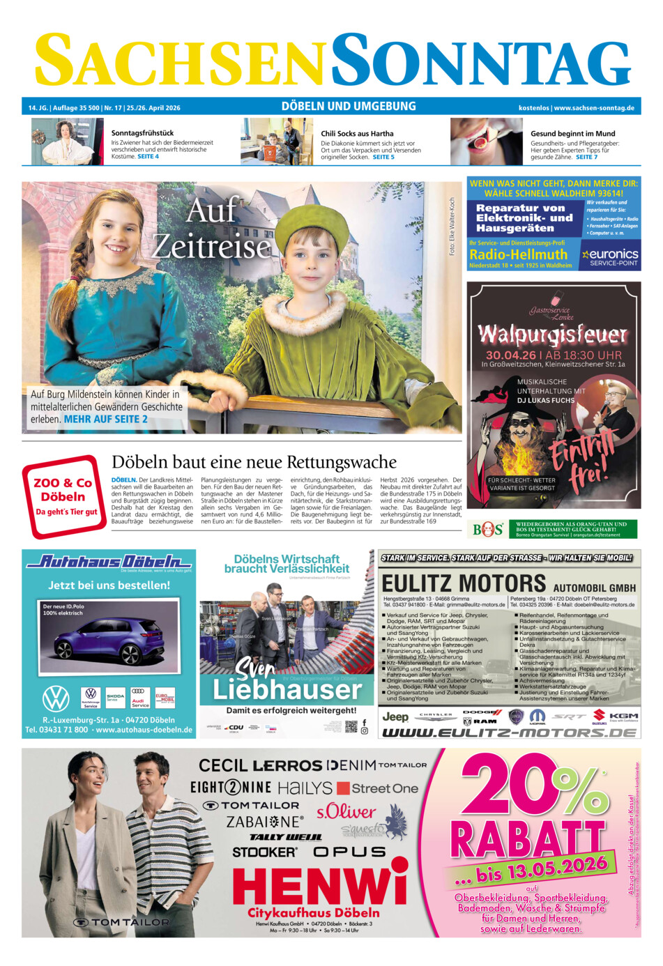 Sachsen-Sonntag Doebeln vom Samstag, 25.04.2026