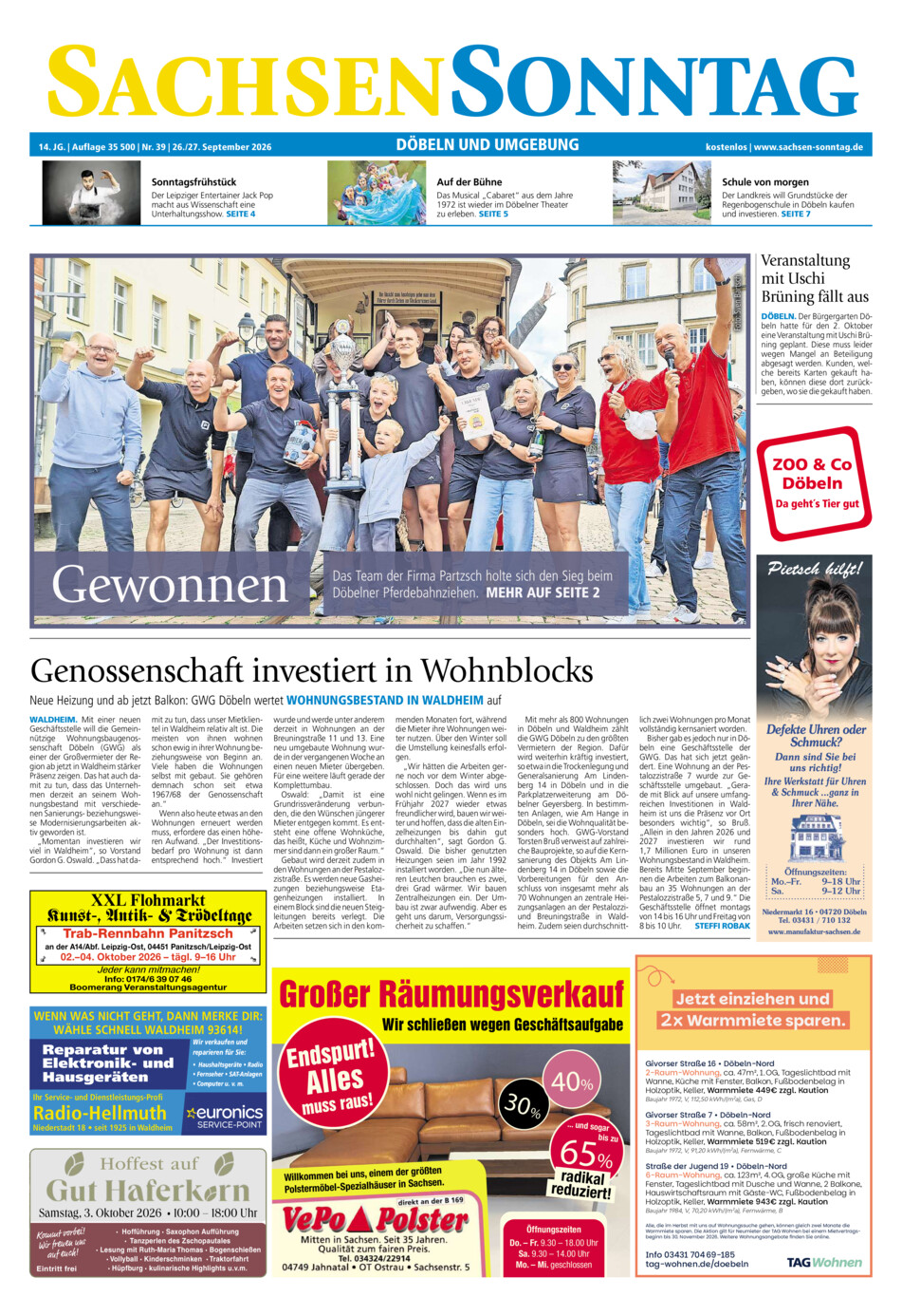 Sachsen-Sonntag Doebeln vom Samstag, 26.09.2026
