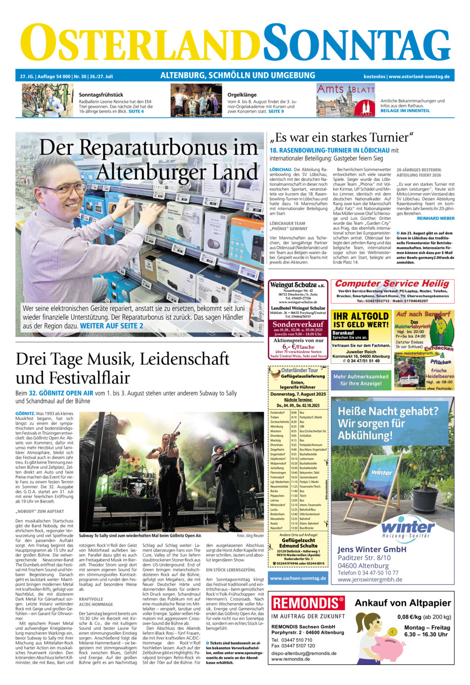 Osterland-Sonntag Altenburg_Osterland vom Samstag, 26.07.2025